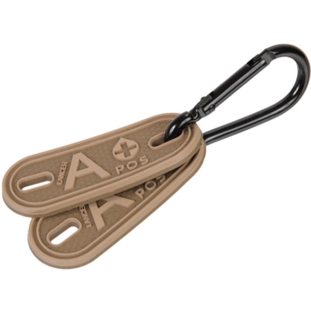 Lancer Tactical PVC "A+" Blood Type Hang Tags - DARK EARTH