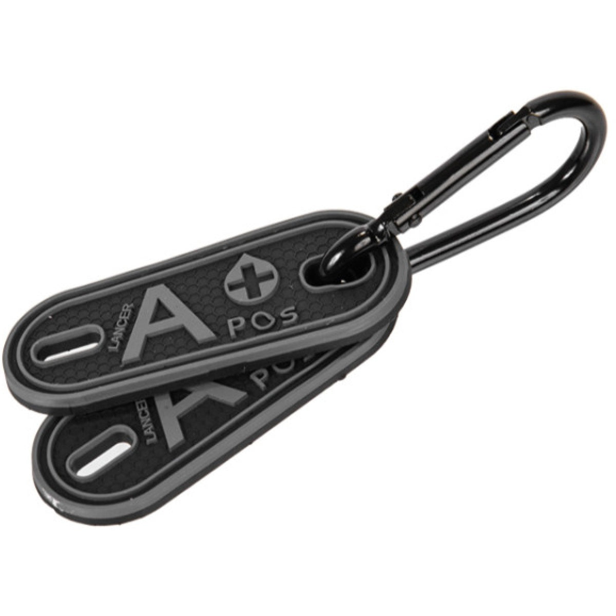 Lancer Tactical PVC "A+" Blood Type Hang Tags - BLACK