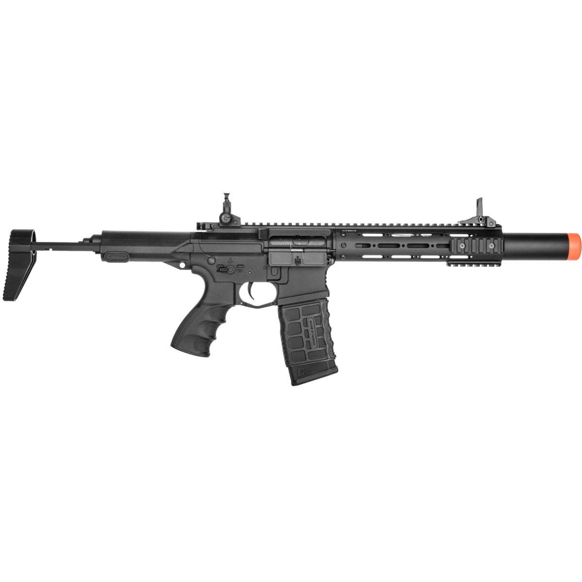 G&G PDW15-CQB 9" AEG Airsoft Rifle w/ Mock Suppressor - BLACK