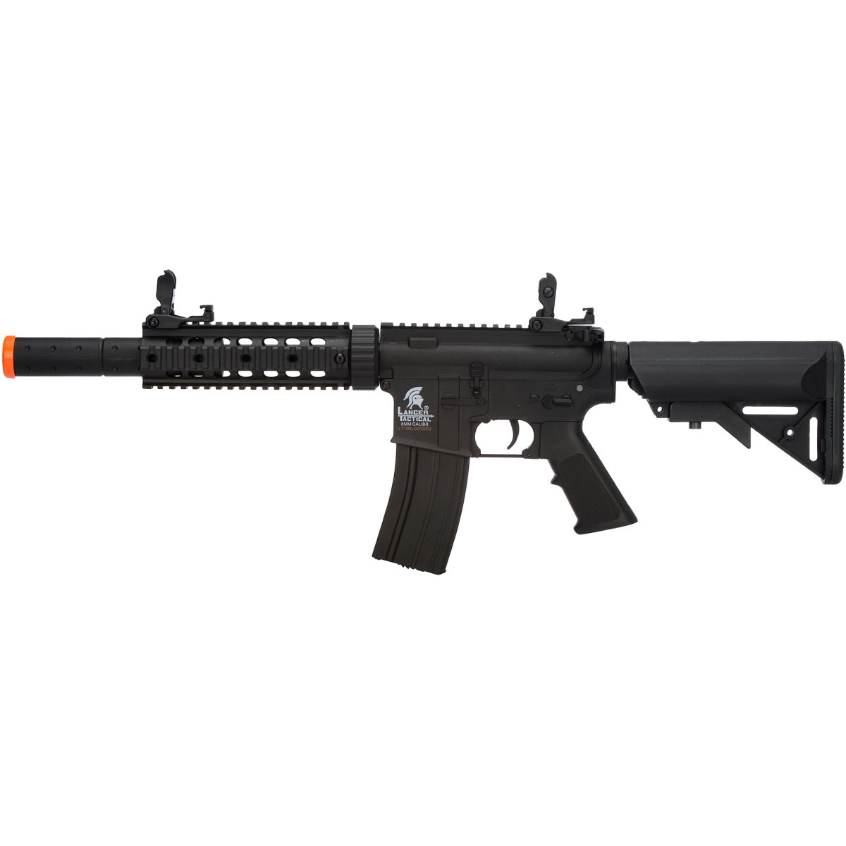 Lancer Tactical Low FPS Gen 2 M4 SD Carbine Airsoft AEG Rifle with Mock Suppressor (Color: Black)