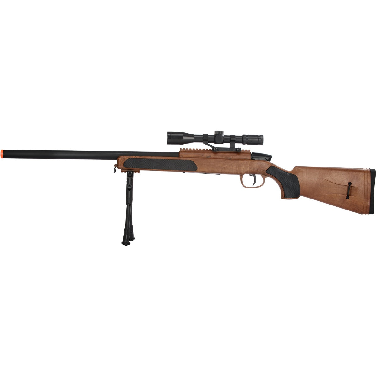 CYMA MK51 Bolt Action Airsoft Spring Sniper Rifle w/ Scope & Bipod (Color: Faux Wood)