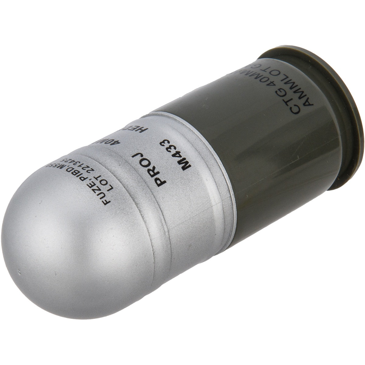 Lancer Tactical M433HE-1 Airsoft 40mm Dummy Grenade Shells - 4 Pack - SILVER