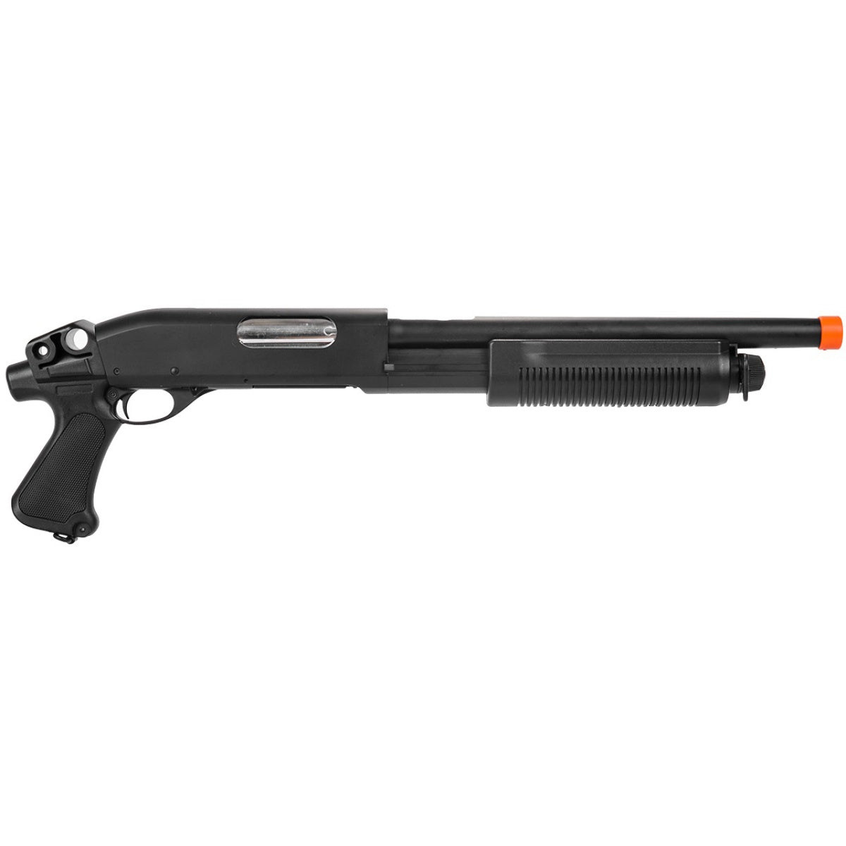 Lancer Tactical M870 Full Metal Tri-Shot Airsoft Shotgun - BLACK