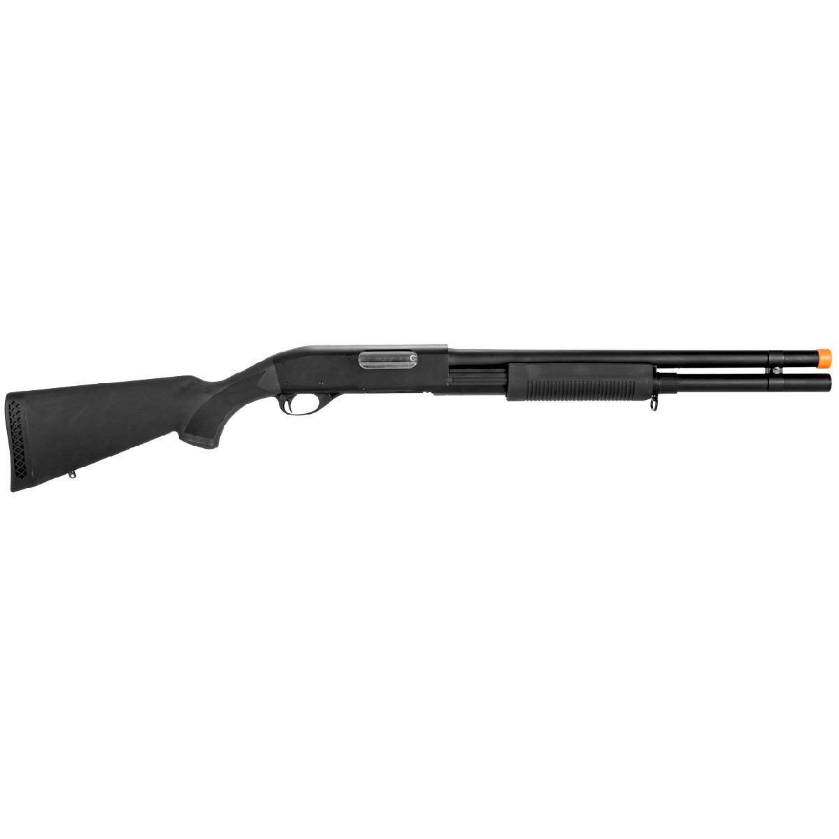 Lancer Tactical Long M870 Shell Loading Tri-Shot Airsoft Shotgun - BLACK