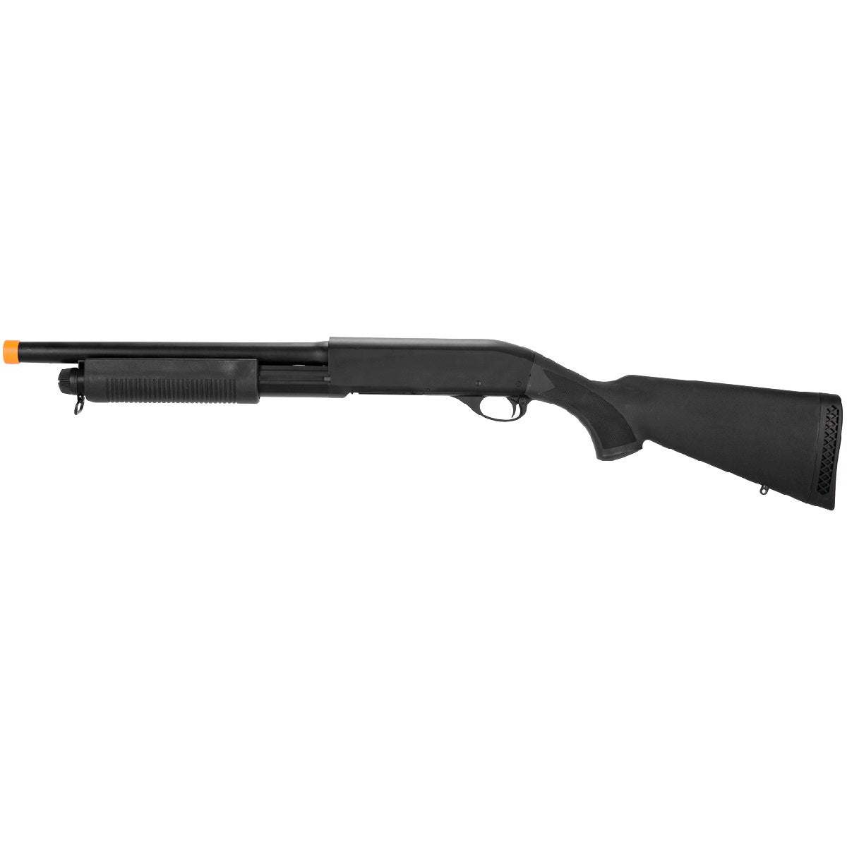 Lancer Tactical Full Metal M870 Shell Loading Tri-Shot Airsoft Shotgun - BLACK
