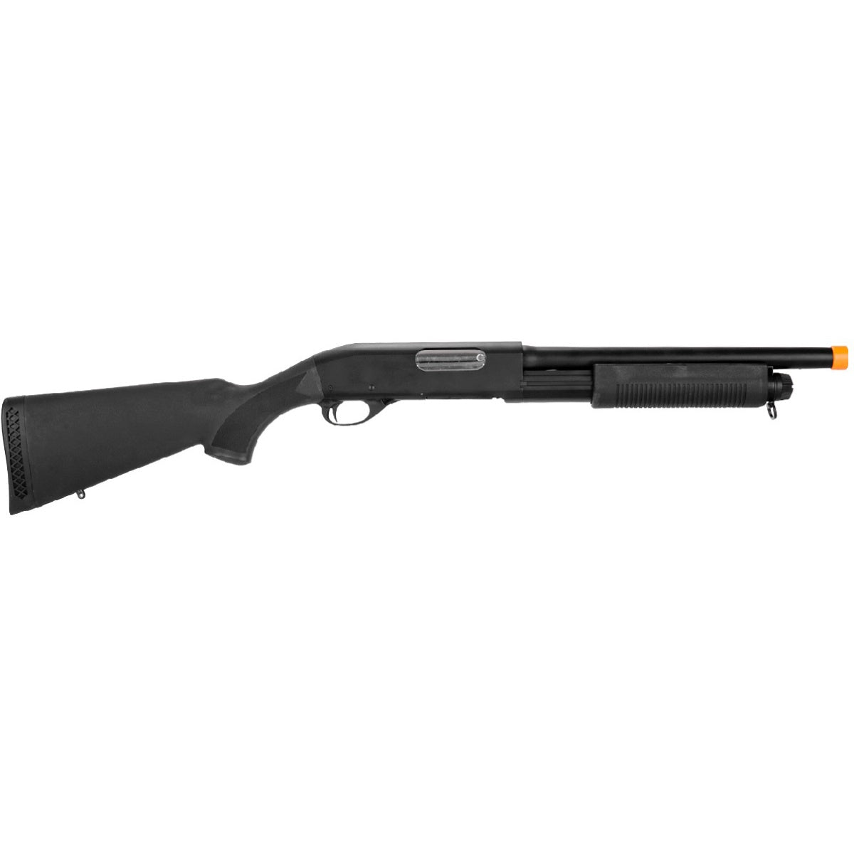 Lancer Tactical Full Metal M870 Shell Loading Tri-Shot Airsoft Shotgun - BLACK