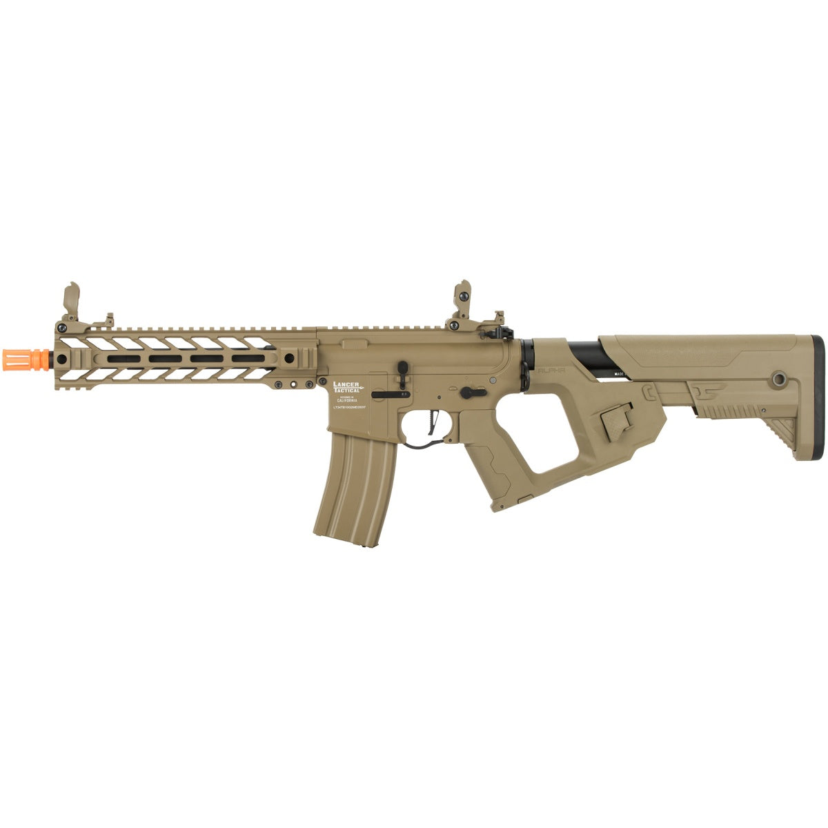 Lancer Tactical Proline Enforcer Battle Hawk 10" M4 Airsoft Rifle w/ Alpha Stock (Color: Tan)