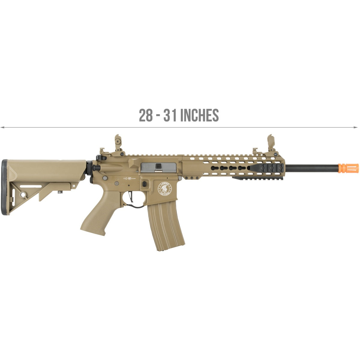 Lancer Tactical Proline 10" Keymod M4 Carbine Airsoft AEG Rifle (Color: Tan)
