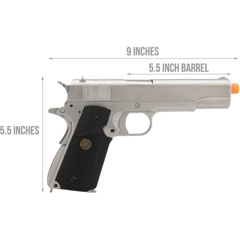 WE-Tech M1911 Full Metal MEU Gas Blowback Airsoft Pistol (Color: Silver & Black)