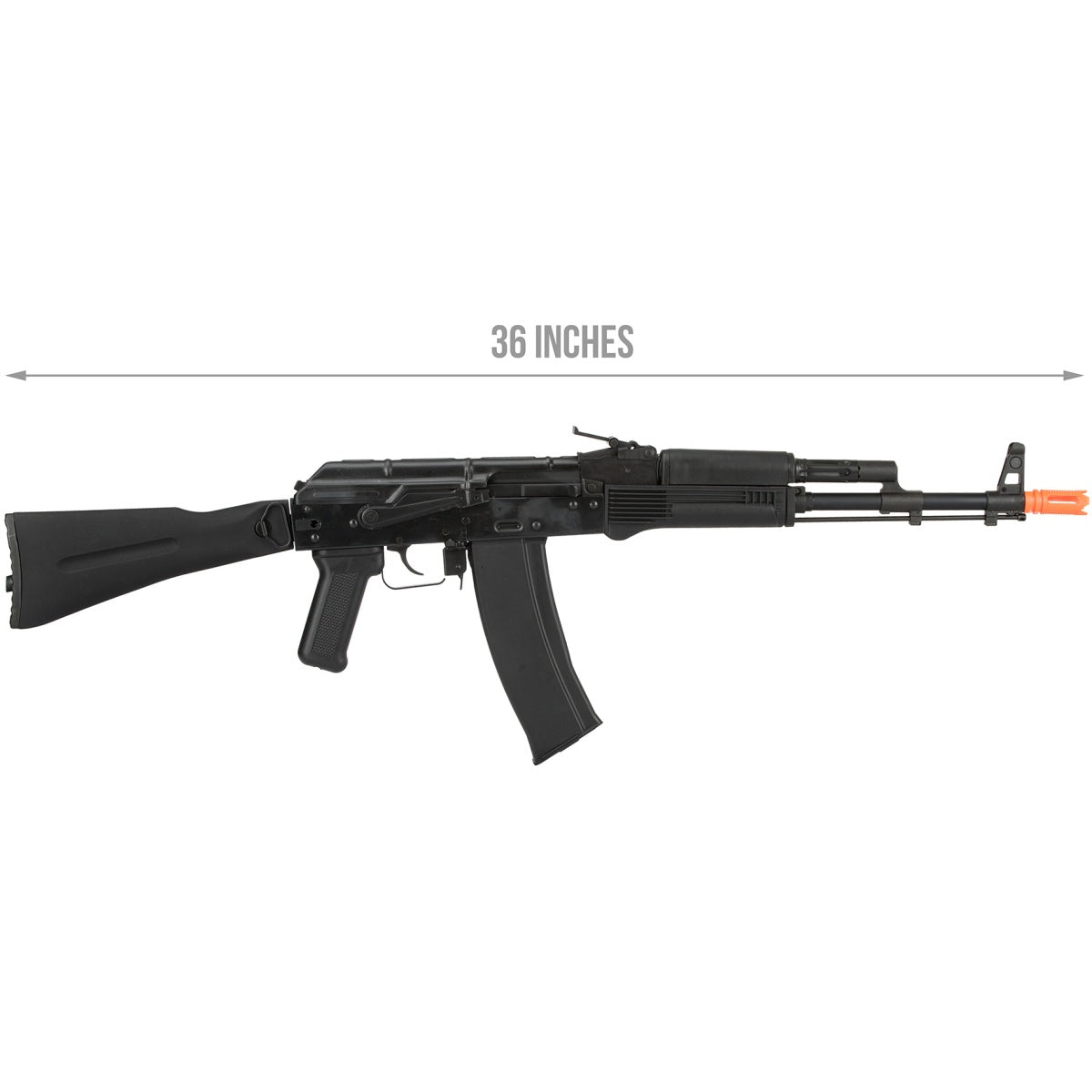 GHK AK74 AKS-74MN Steel Receiver Gas Blowback Airsoft Rifle - BLACK