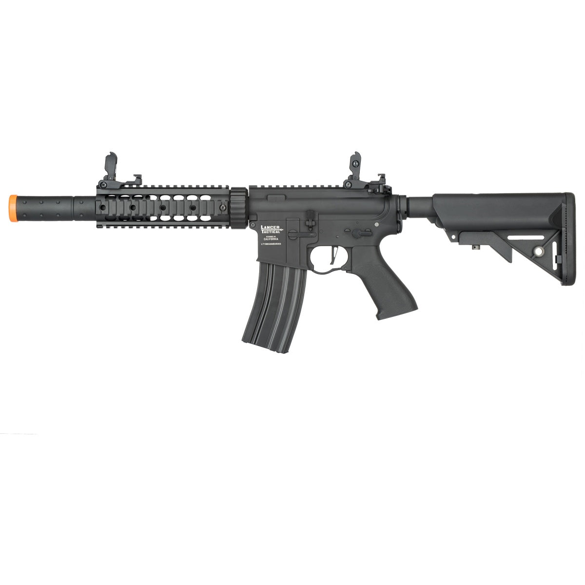 Lancer Tactical Low FPS Proline Gen 2 7" M4 Carbine Airsoft AEG Rifle with Mock Suppressor (Color: Black)