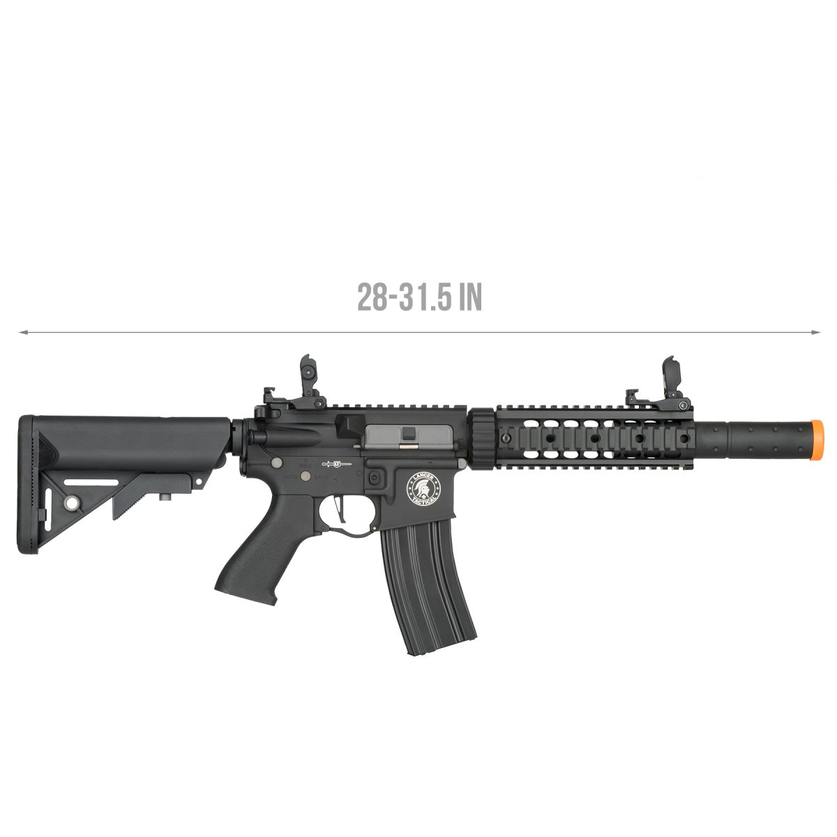 Lancer Tactical Low FPS Proline Gen 2 7" M4 Carbine Airsoft AEG Rifle with Mock Suppressor (Color: Black)