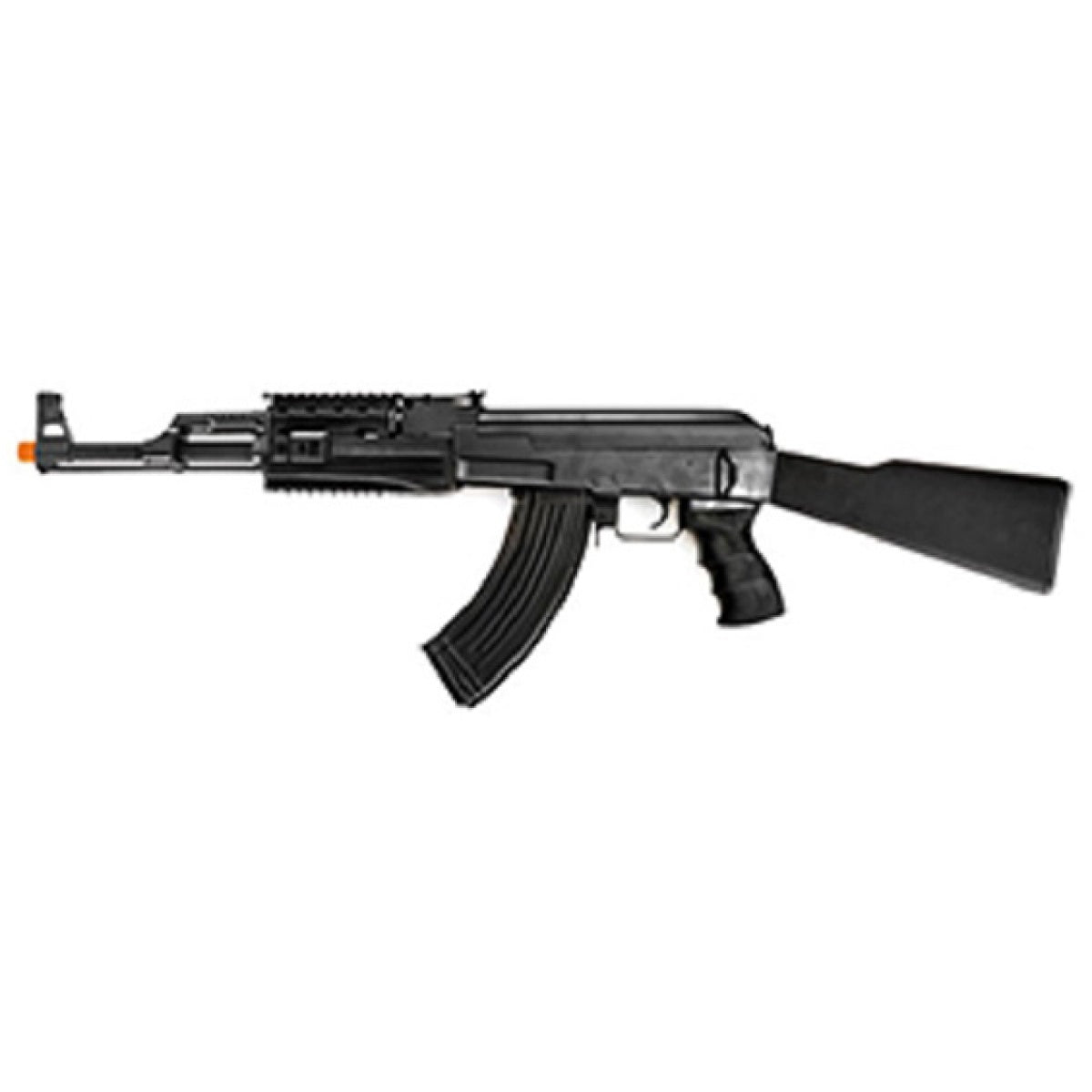 Lancer Tactical AK47 RIS Airsoft AEG Rifle w/ Foldable Foregrip - BLACK