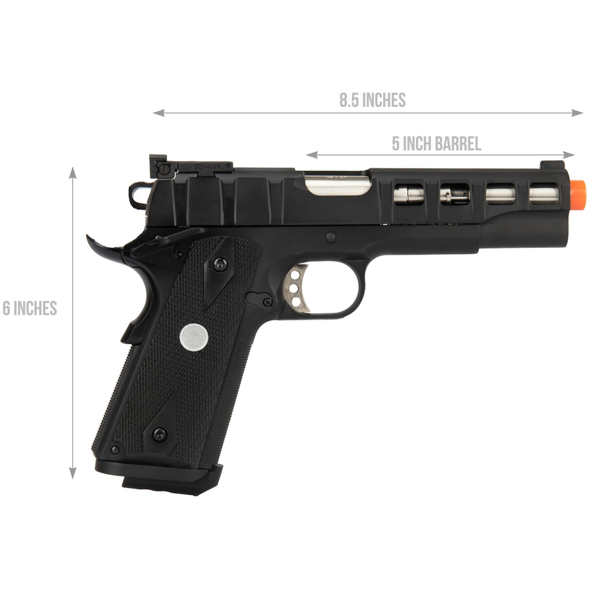 Army Armament Full Metal R30 1911 Gas Blowback Airsoft Pistol - BLACK