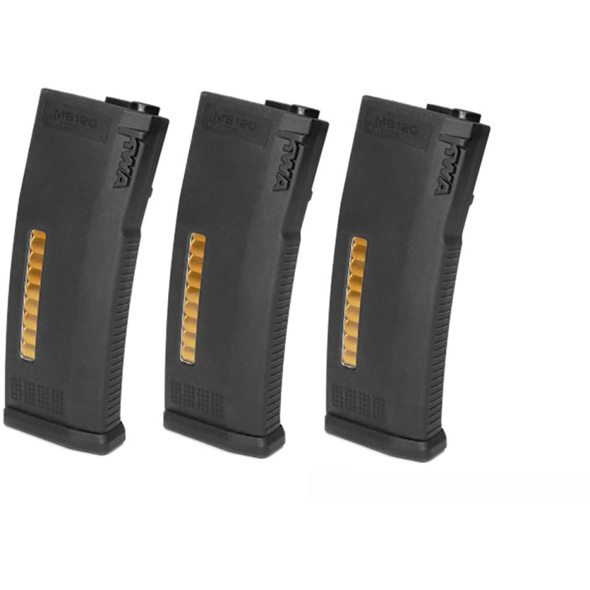 KWA 120rd MS120 Mid Capacity Airsoft AEG Rifle Magazine [3 Pack] - BLACK
