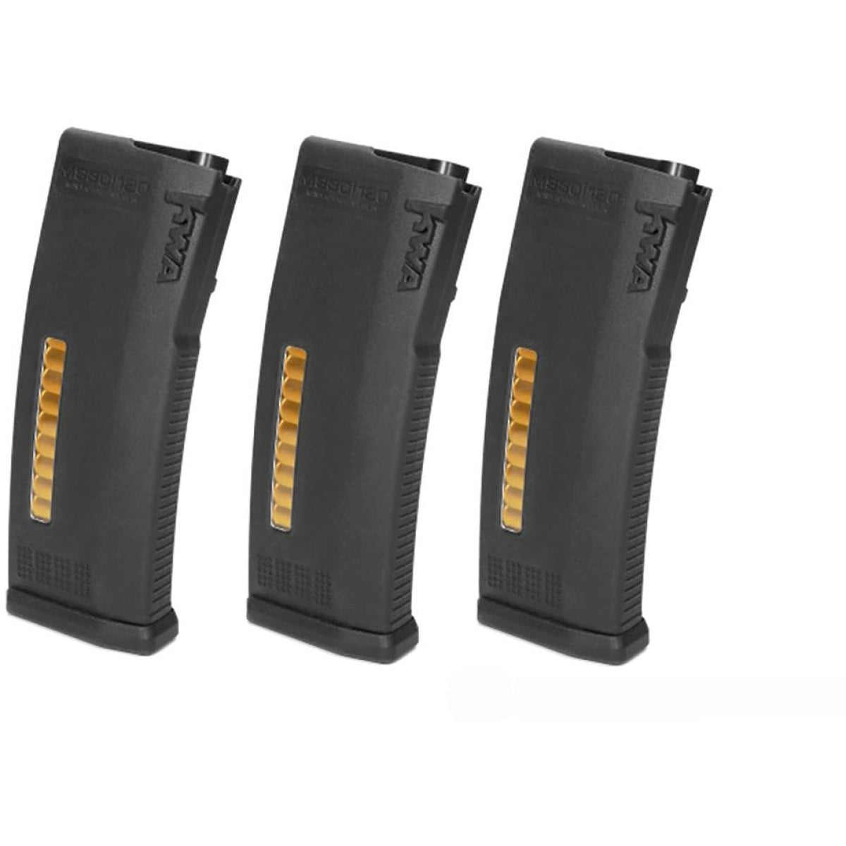 KWA 30/120rd MS120C Mid Capacity Airsoft Rifle Magazine [3 Pack] - BLACK