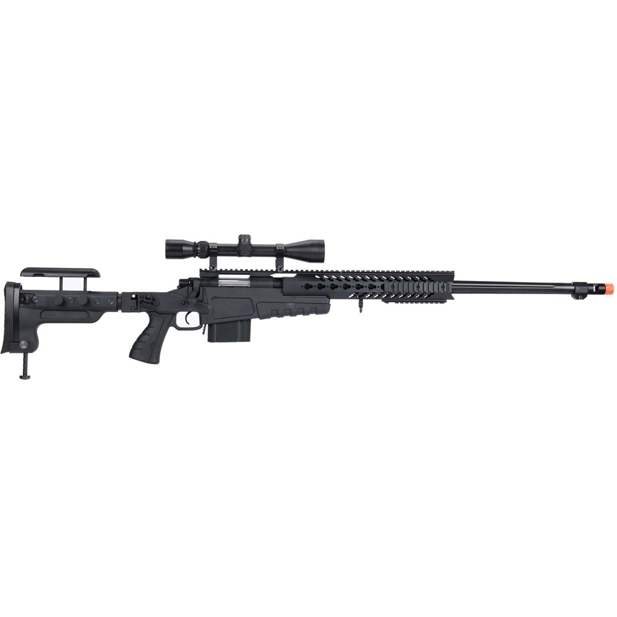 WellFire MB4418-3 Bolt Action Airsoft Sniper Rifle w/ Scope - BLACK