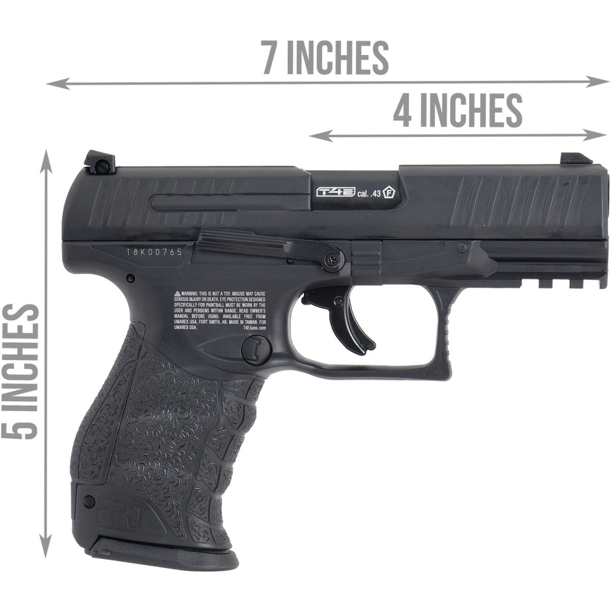 Umarex T4E Walther PPQ .43 Cal Paintball Pistol - BLACK