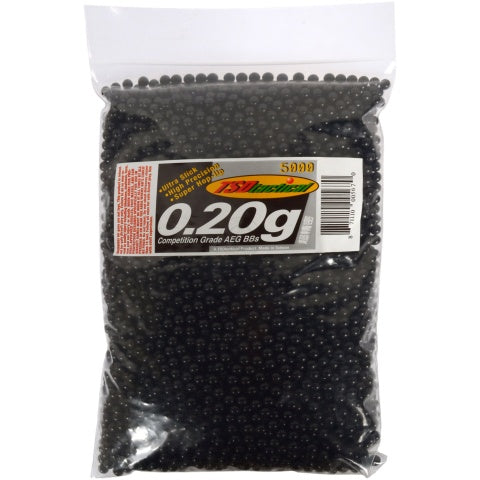 0.20G TSD Premium Grade Seamless Airsoft BBs - 5000 Round Bag - BLACK