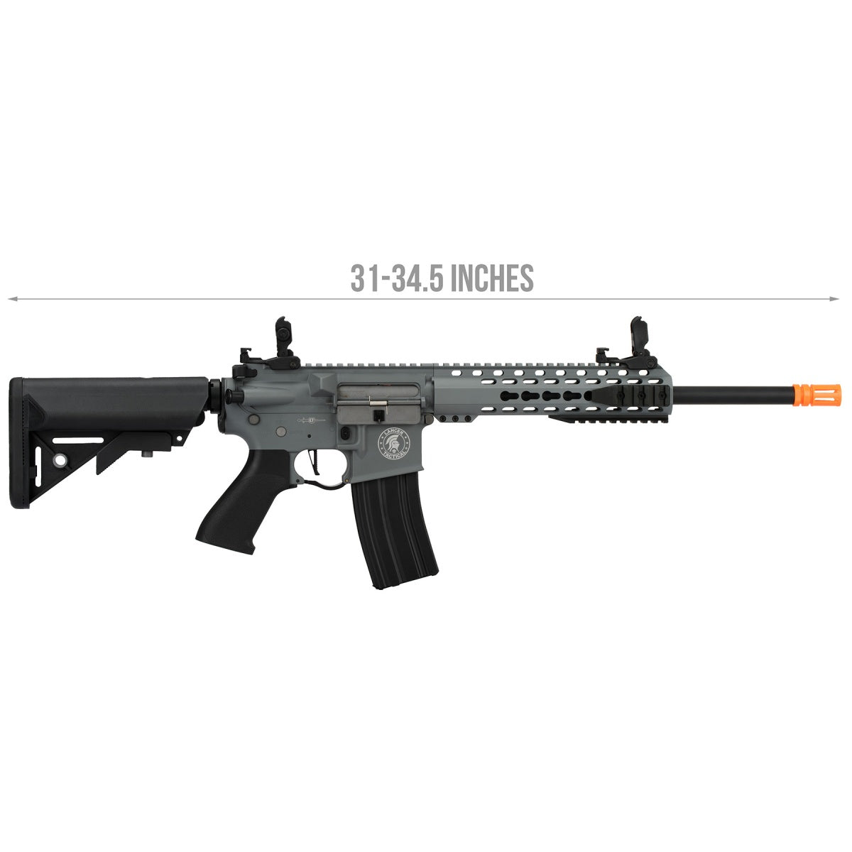 Lancer Tactical Low FPS Proline 10" Keymod M4 Carbine Airsoft AEG Rifle (Color: Gray)