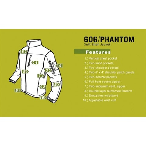 Condor Outdoor Tactical PHANTOM Soft Shell Jacket #606 - OD - 3XL