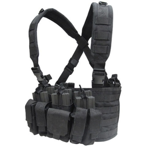 Condor Outdoor Modular MOLLE Recon Chest Rig w/ Mag Pouches - BLACK