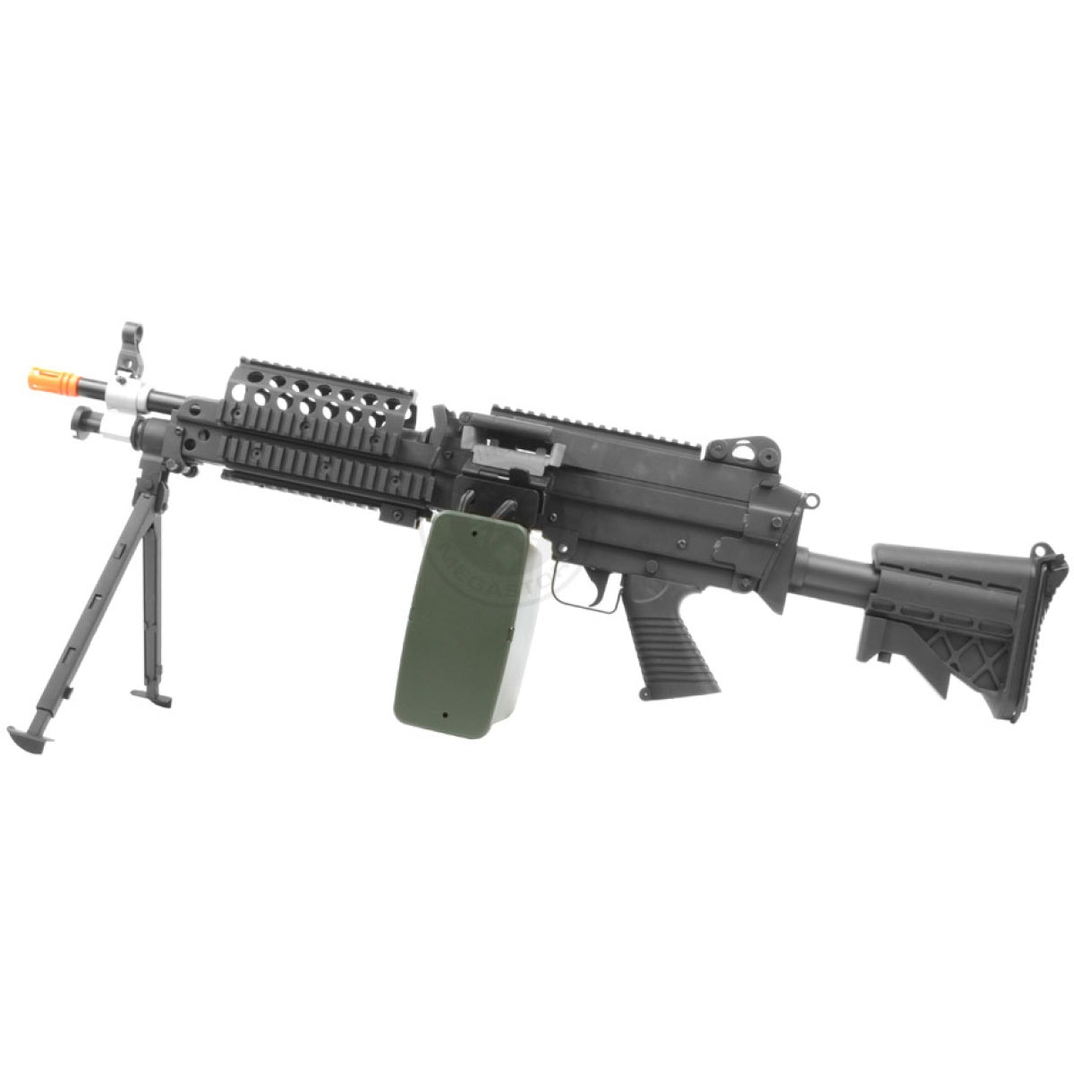 Atlas Custom Works Full Metal MK46 SAW Airsoft Machine Gun AEG - BLACK
