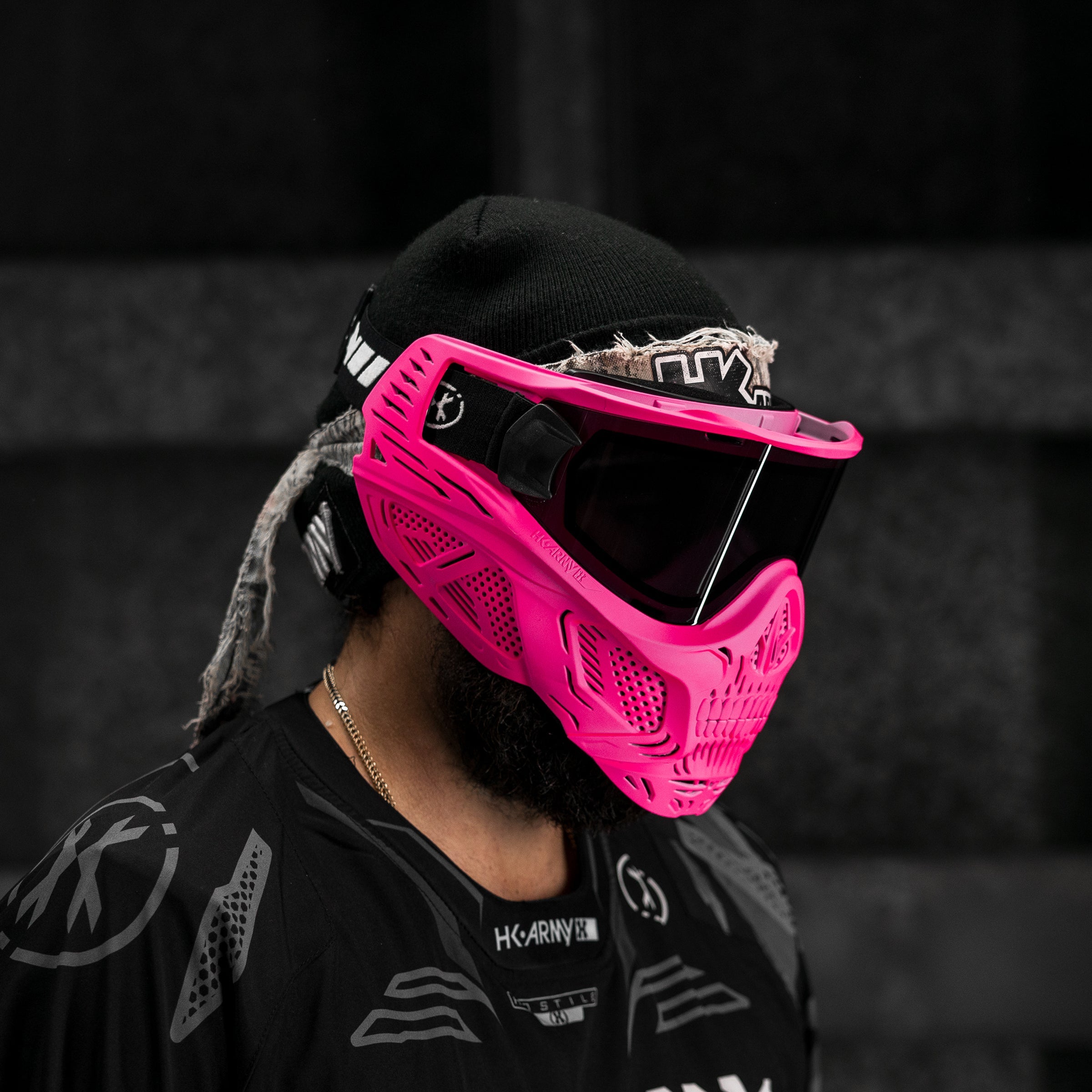 HSTL® Glowball™ Skull Goggle Neon Pink w/ Smoke Lens - XTREME Airsoft Superstore