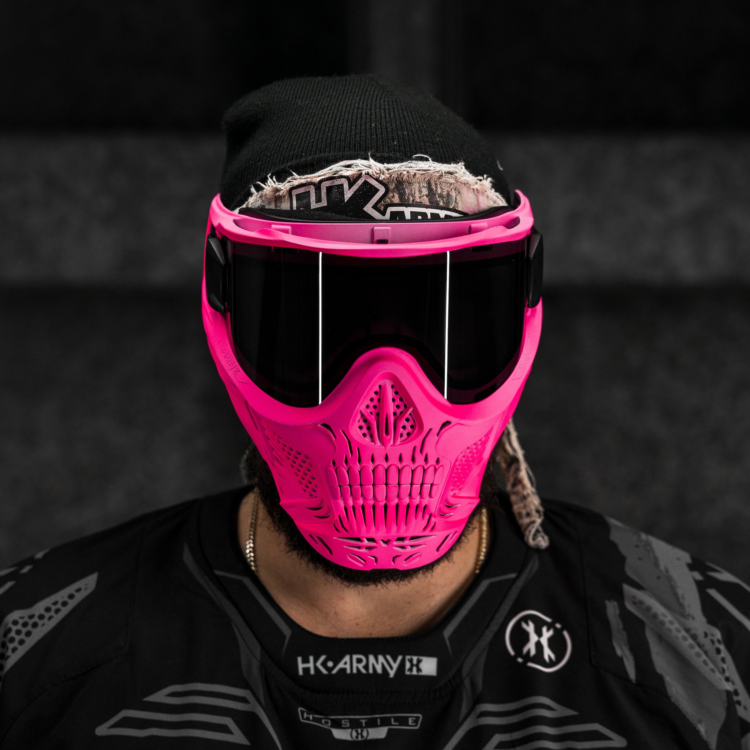 HSTL® Glowball™ Skull Goggle Neon Pink w/ Smoke Lens - XTREME Airsoft Superstore