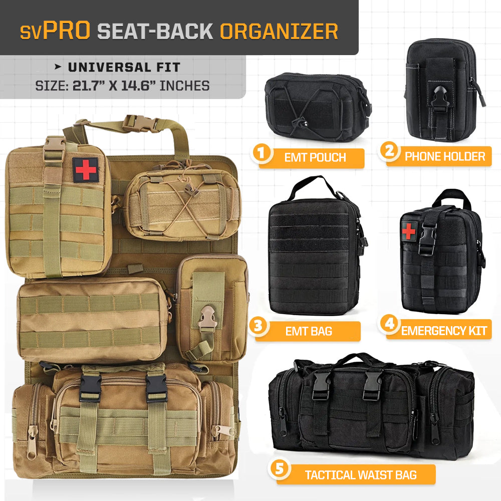 Tactical MOLLE Seat Organizer Full Set - XTREME Airsoft Superstore