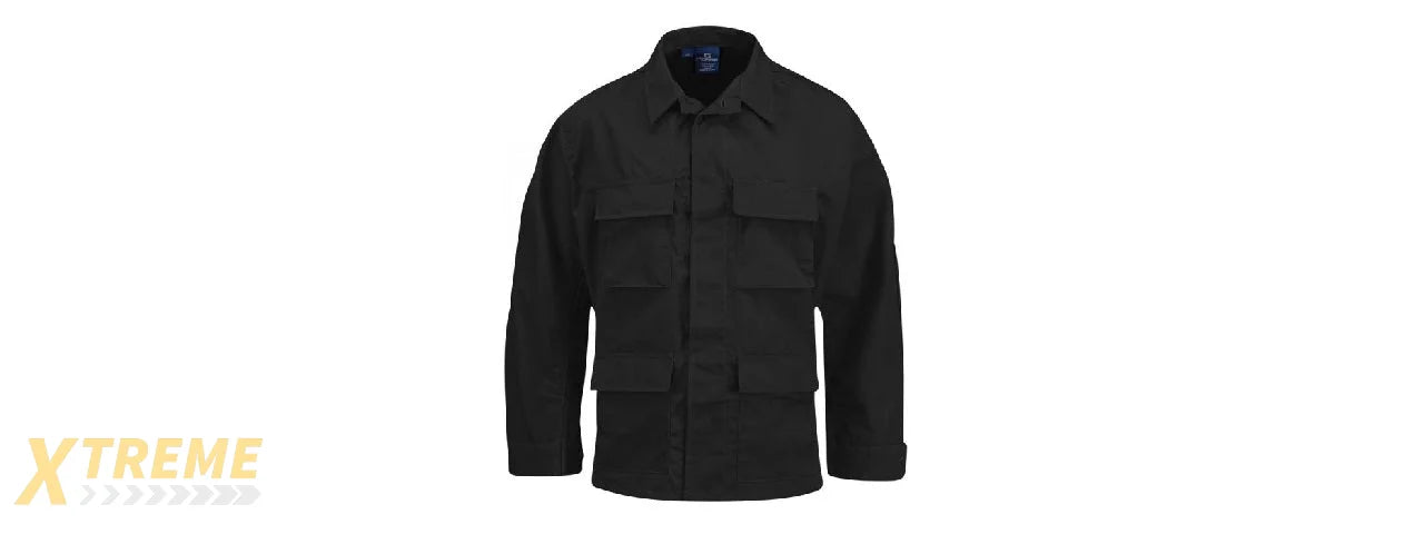 PROPPER POLY/COTTON RIPSTOP MIL-SPEC FOUR POCKET BDU COAT - SMALL (BLACK)