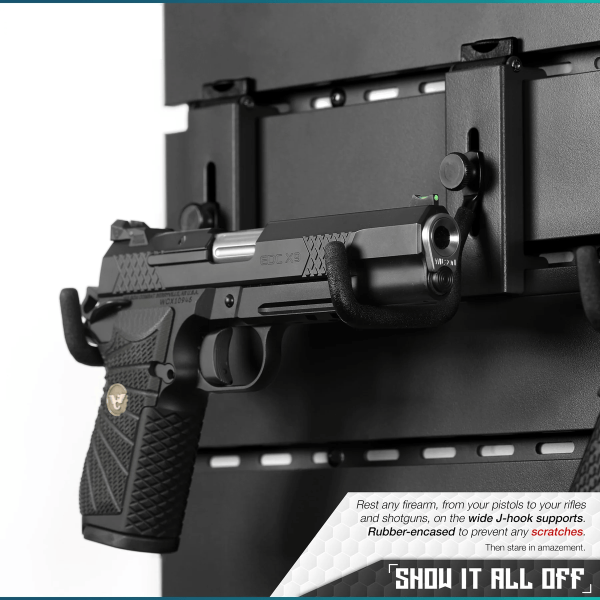 Wall Rack System - Adjustable J-Hooks (2 Pack, 2 Sizes) - XTREME Airsoft Superstore
