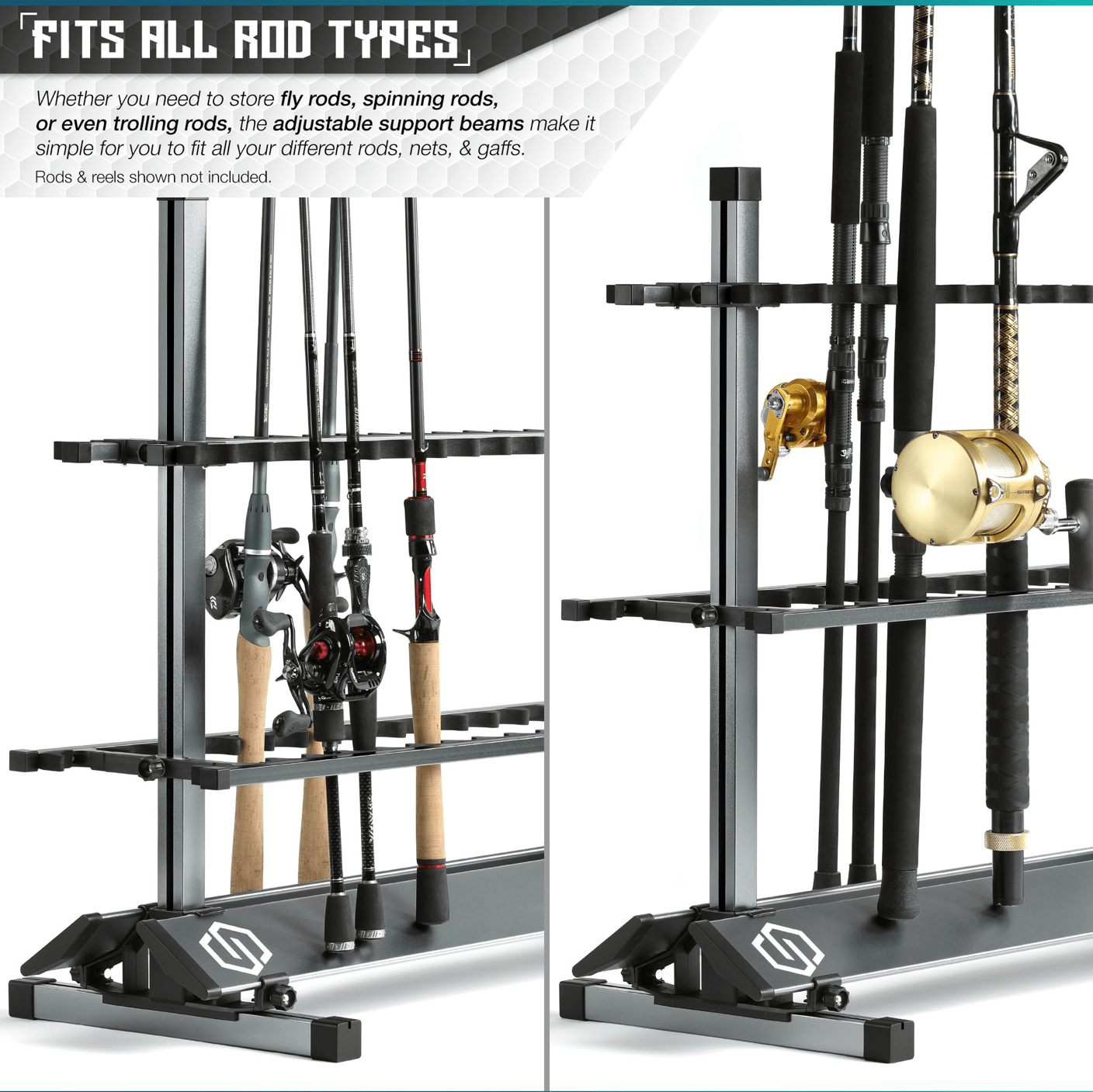 Fishing Pole Aluminum Rack (3 Sizes) - XTREME Airsoft Superstore