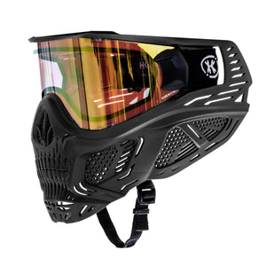 HSTL® Skull Goggle "Raider" - Black w/ Gold Lens - XTREME Airsoft Superstore