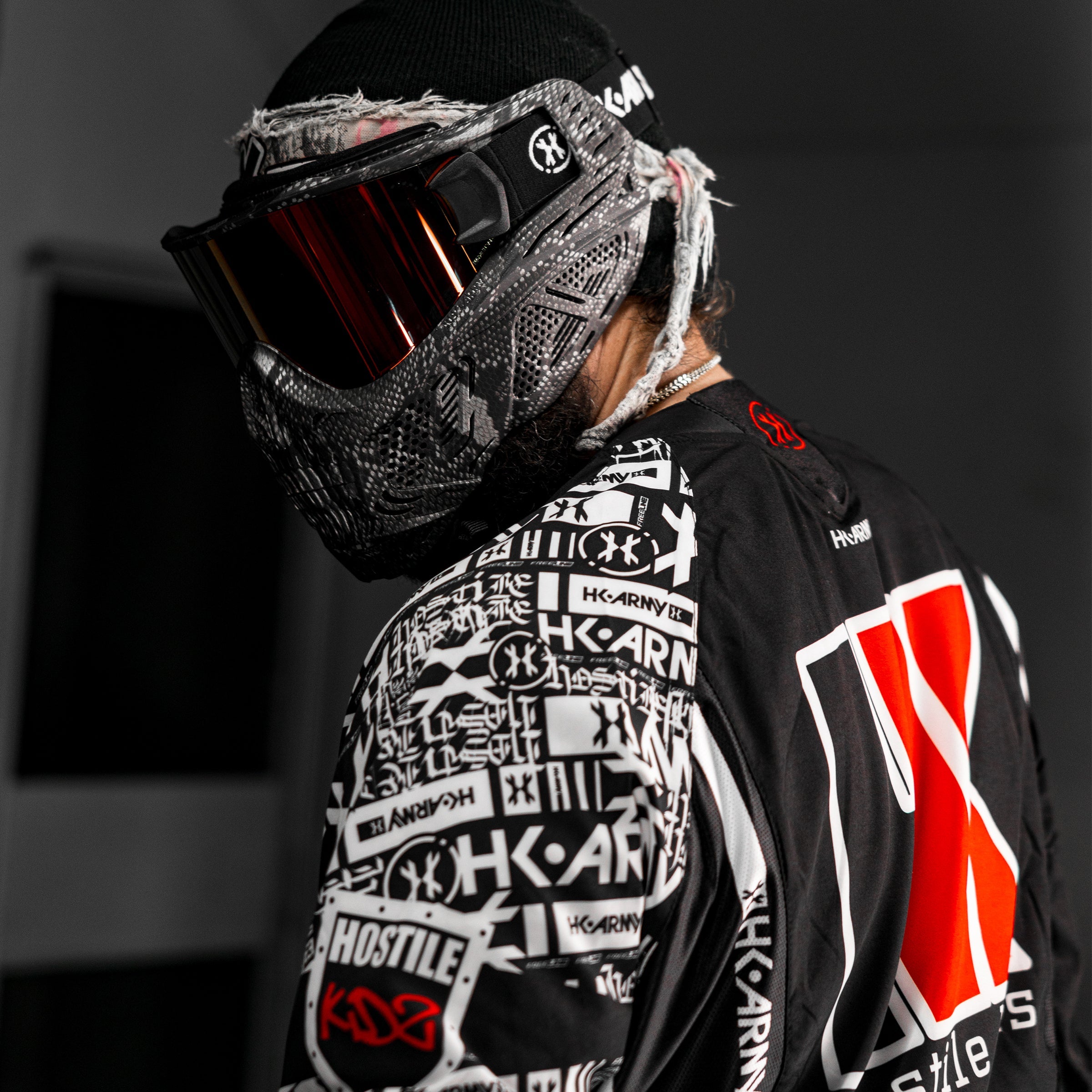 HSTL® Skull Goggle Snake Grey w/ Fire Lens - XTREME Airsoft Superstore