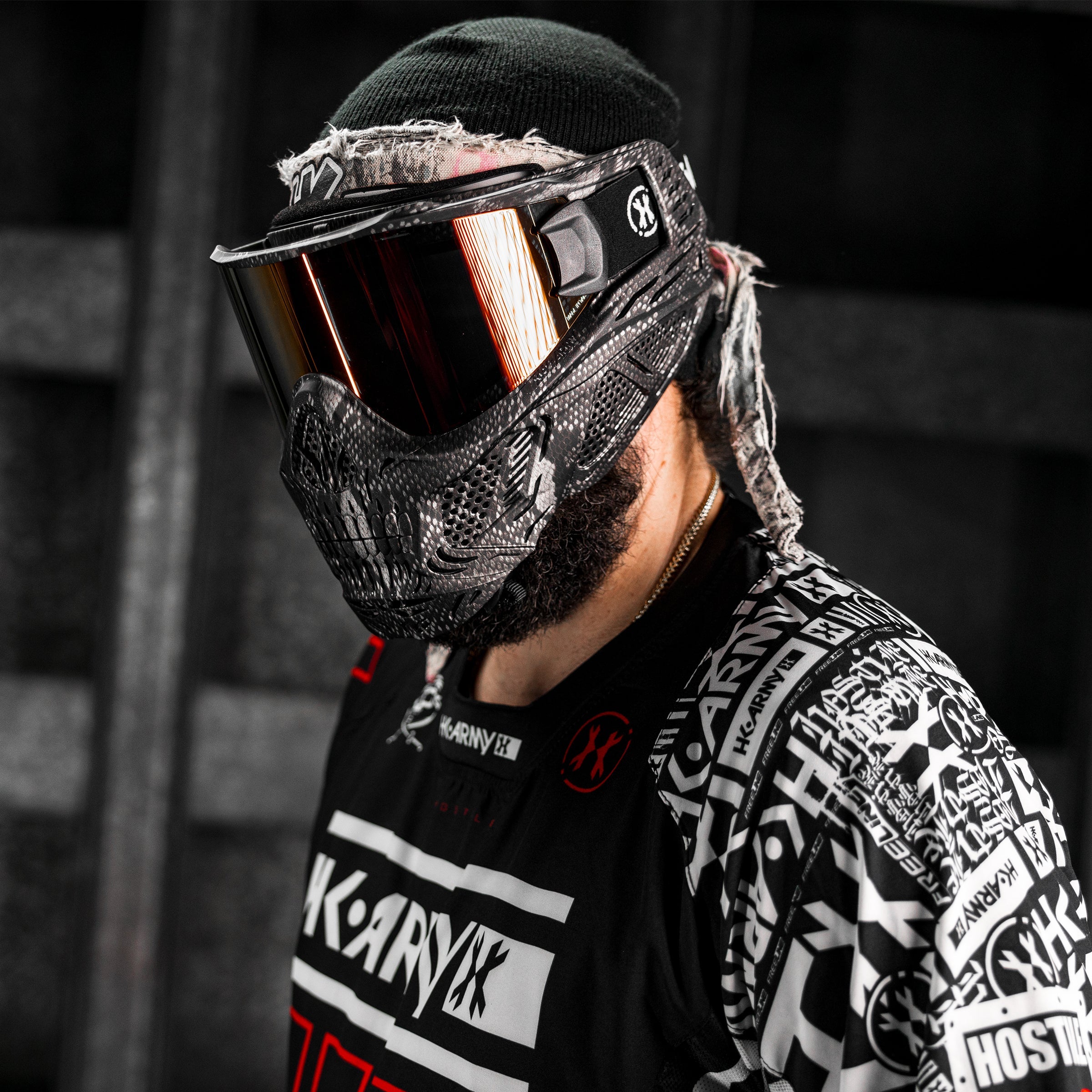 HSTL® Skull Goggle Snake Grey w/ Fire Lens - XTREME Airsoft Superstore