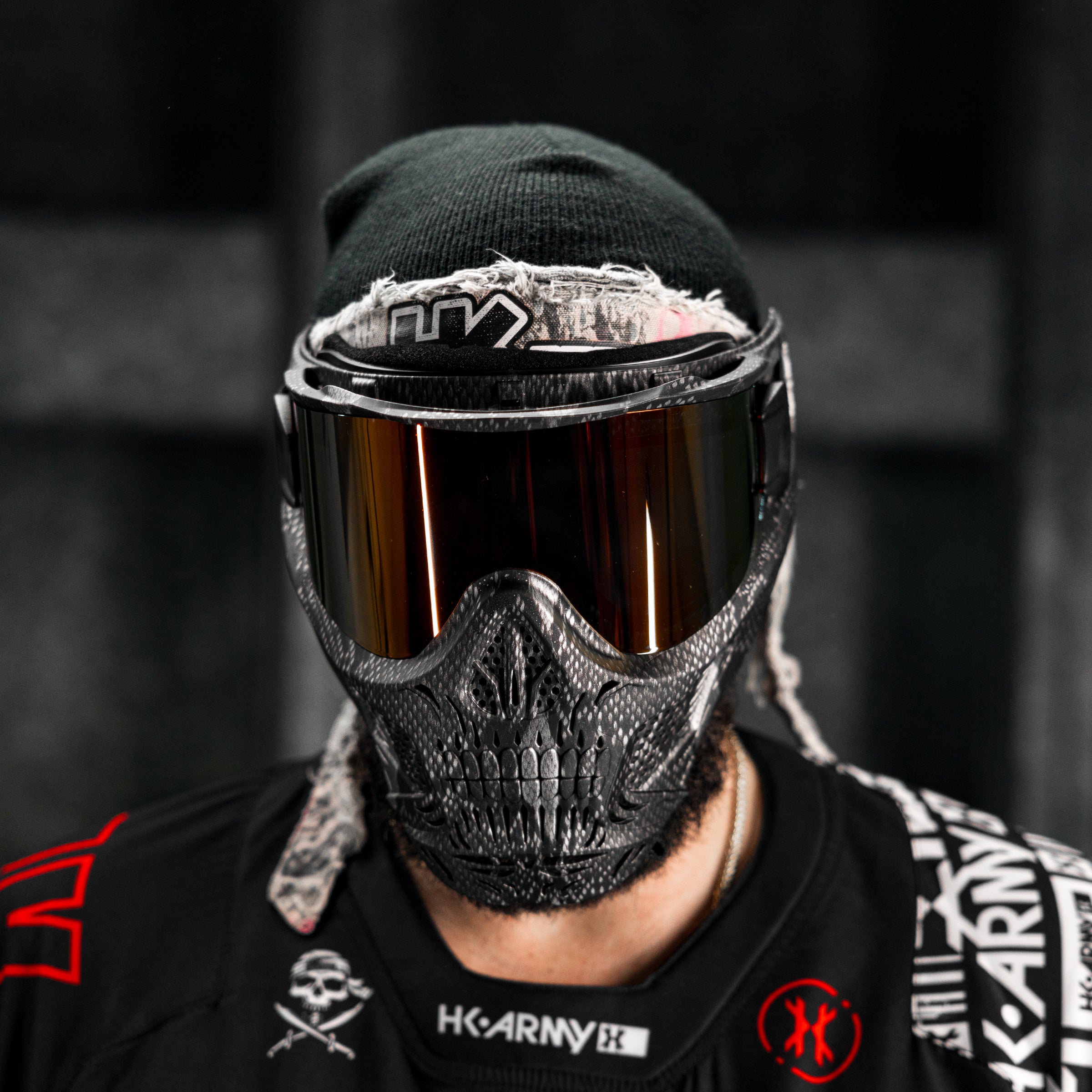 HSTL® Skull Goggle Snake Grey w/ Fire Lens - XTREME Airsoft Superstore