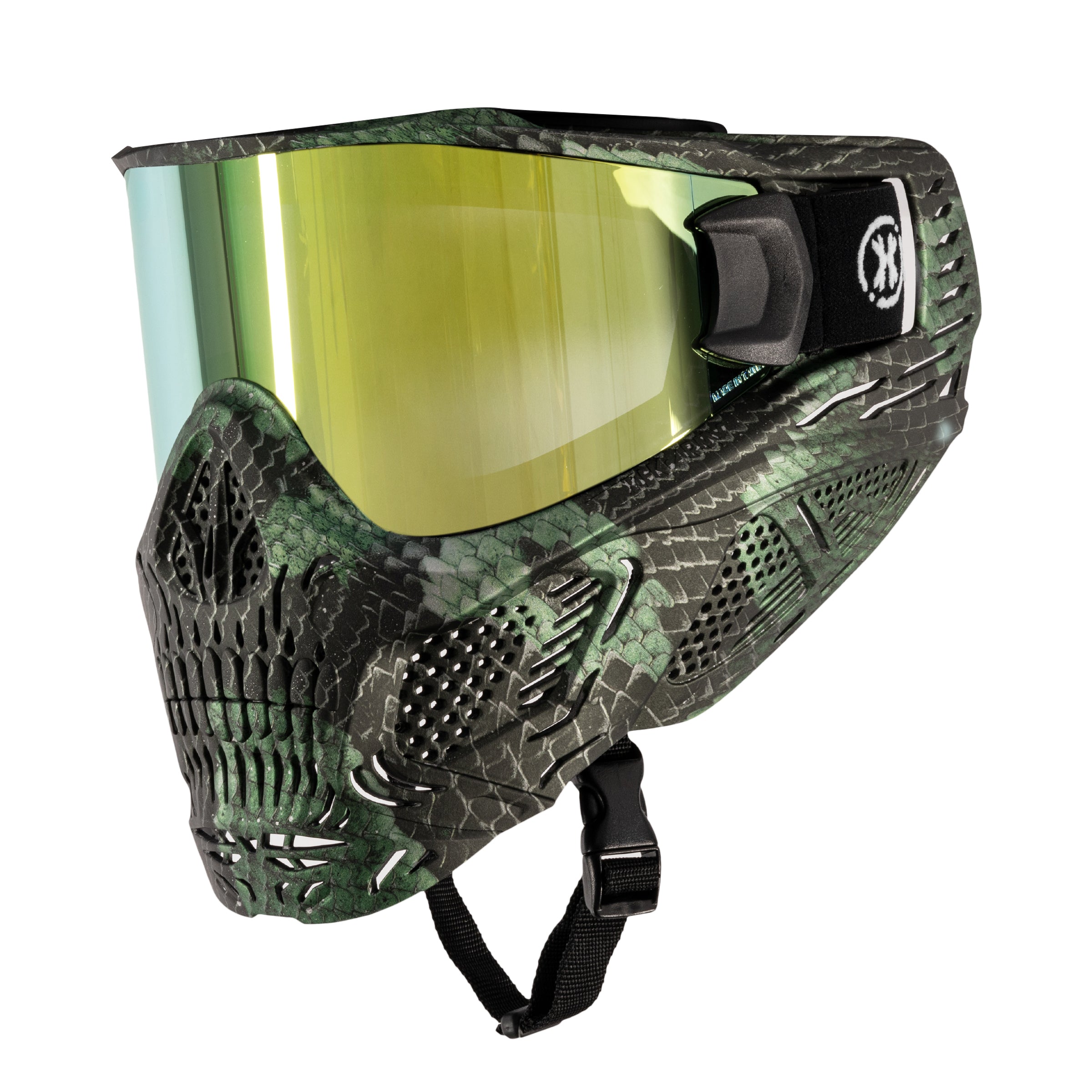 HSTL® Skull Goggle Snake Green w/ Gold Lens - XTREME Airsoft Superstore