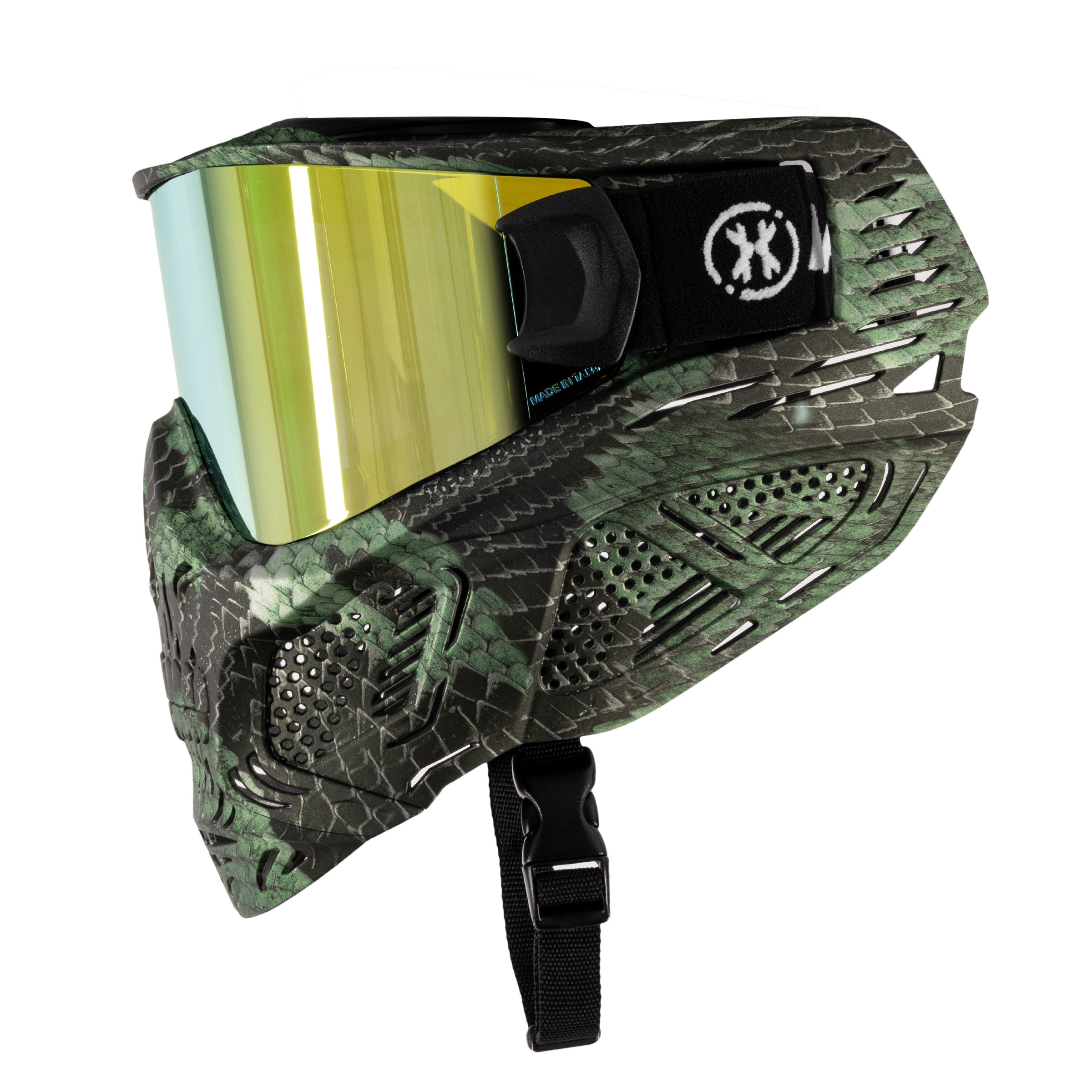 HSTL® Skull Goggle Snake Green w/ Gold Lens - XTREME Airsoft Superstore