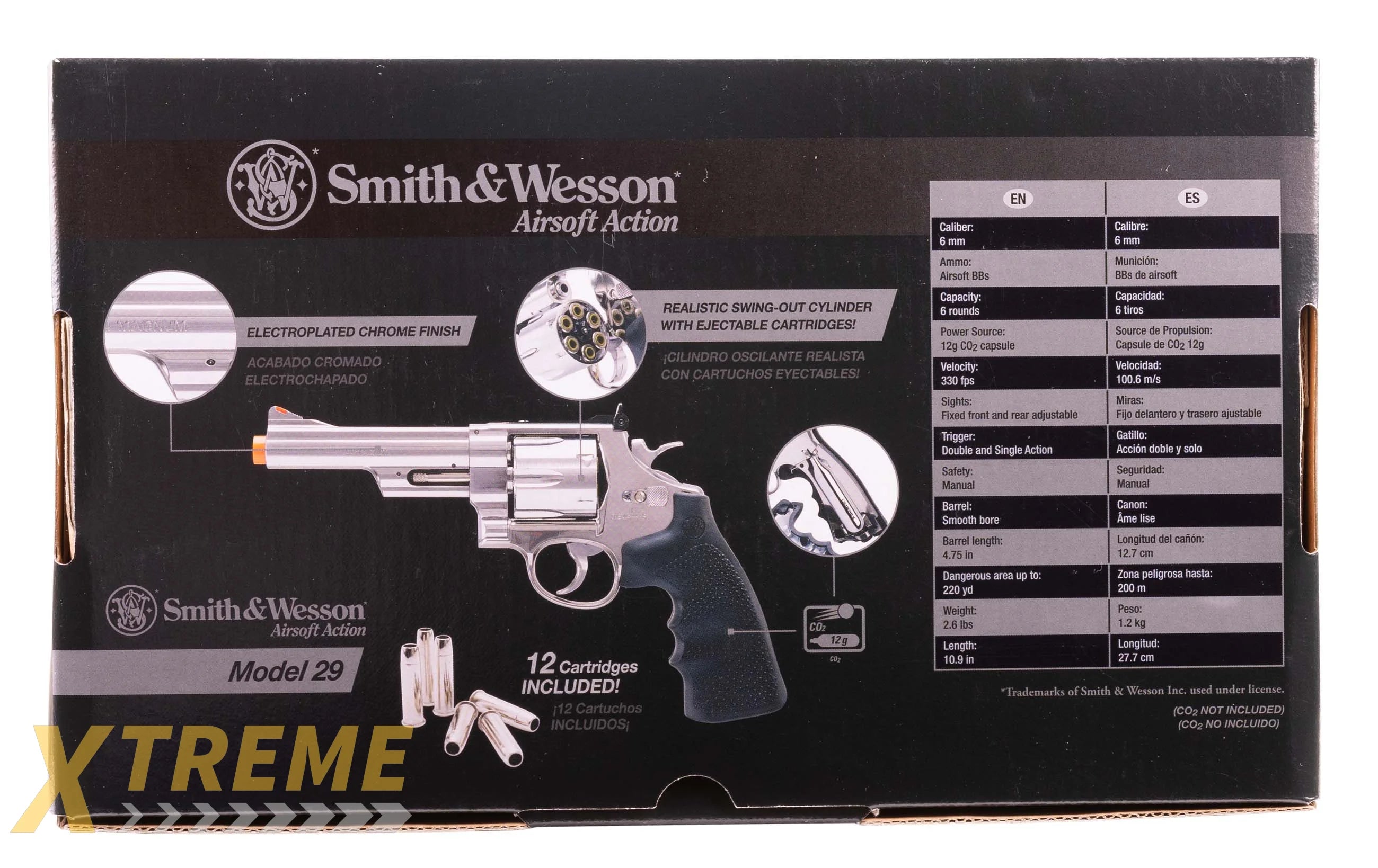 SW M29 CLASSIC-6MM-CHROME FINISH 5 INCH BARREL - S&W C02 - Pistols