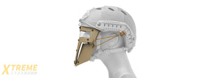 T-shaped Windowed Attachment Face Mask For Bump Helmets (TAN)