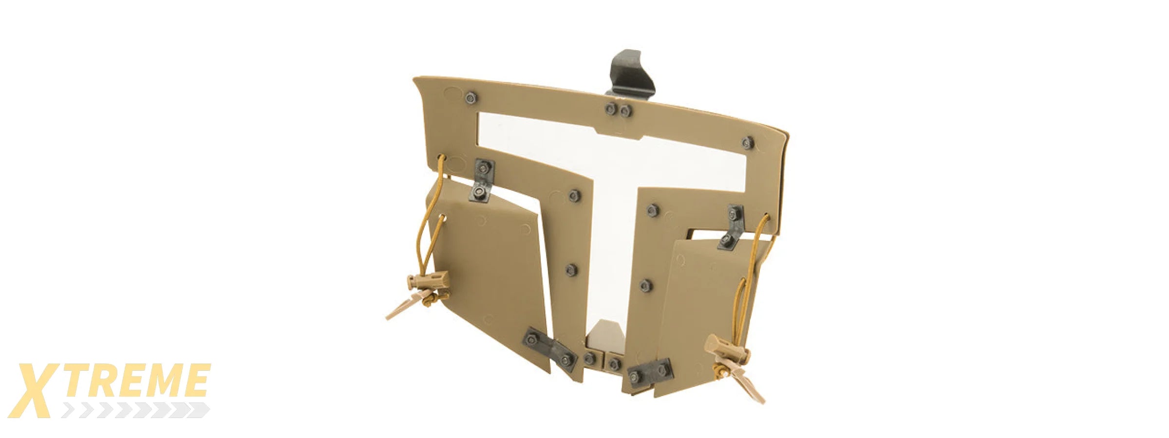 T-shaped Windowed Attachment Face Mask For Bump Helmets (TAN)