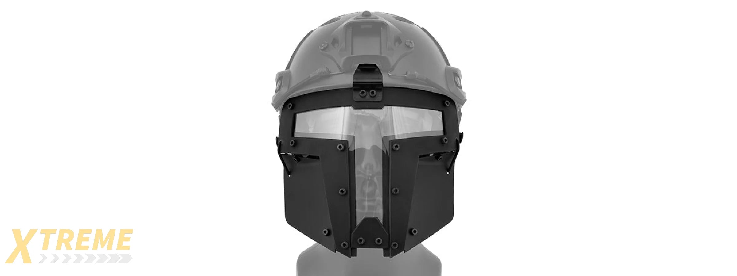 T-SHAPED WINDOWED ATTACHMENT FACE MASK FOR FAST/BUMP HELMETS (BLACK)