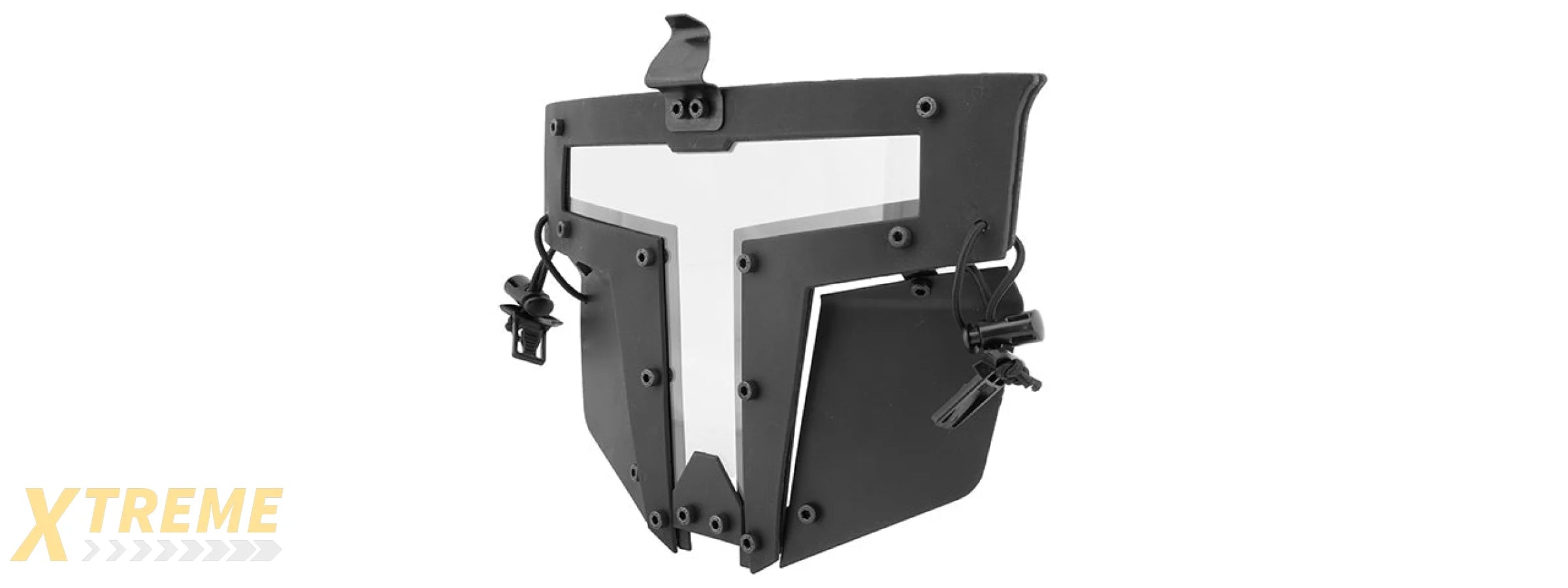 T-SHAPED WINDOWED ATTACHMENT FACE MASK FOR FAST/BUMP HELMETS (BLACK)