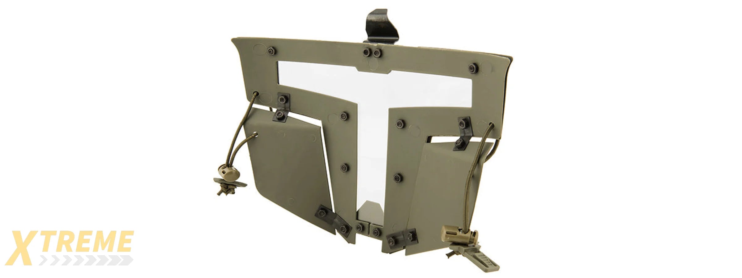 T-SHAPED WINDOWED ATTACHTMENT FACE MASK FOR FAST/BUMP HELMETS (OD GREEN)