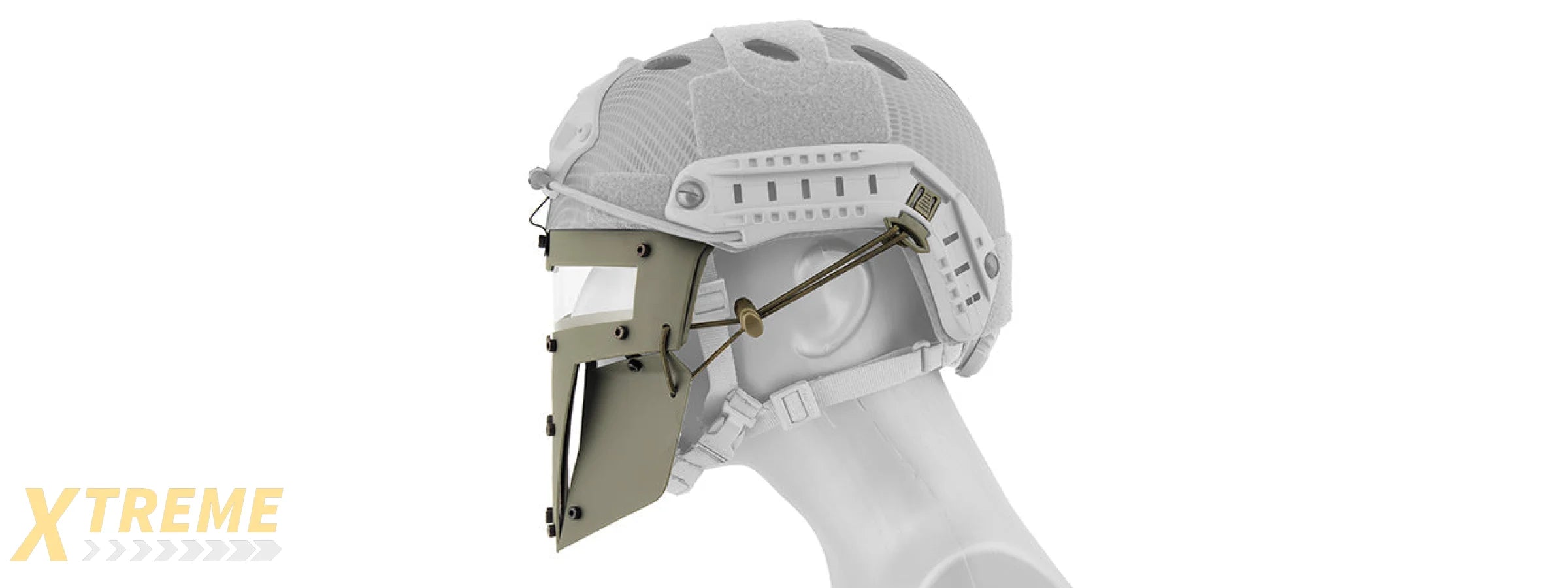 T-SHAPED WINDOWED ATTACHTMENT FACE MASK FOR FAST/BUMP HELMETS (OD GREEN)