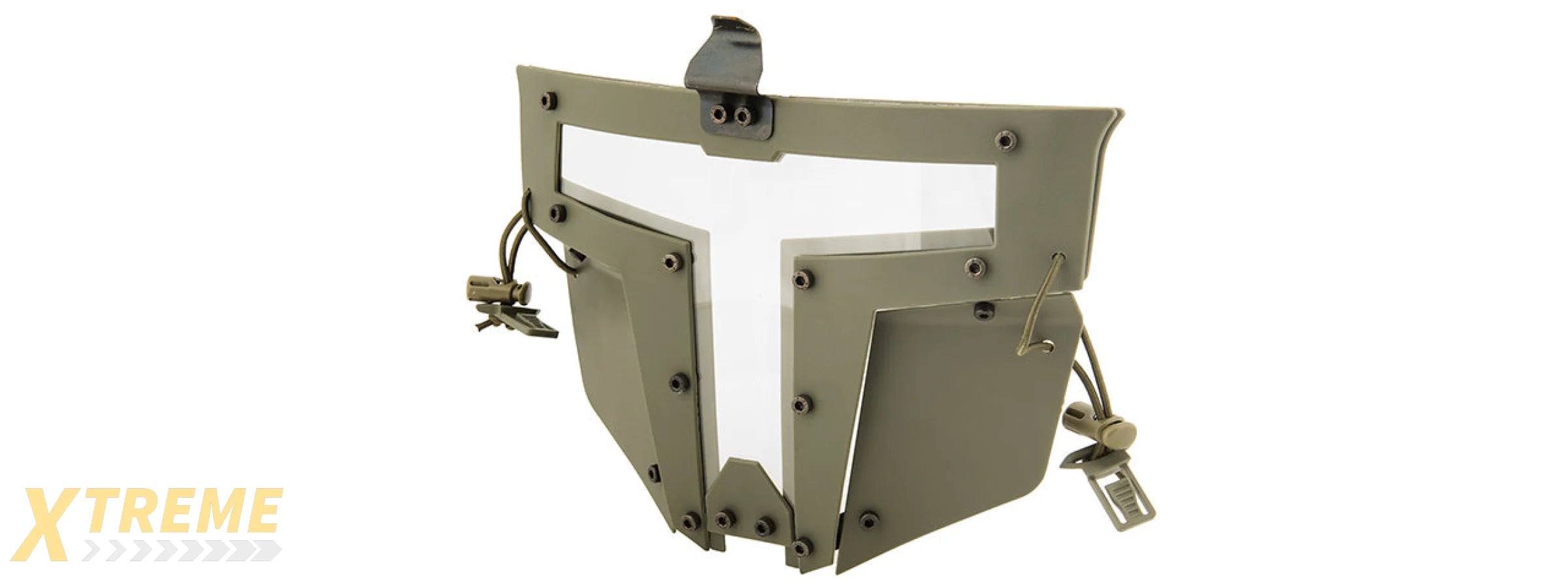 T-SHAPED WINDOWED ATTACHTMENT FACE MASK FOR FAST/BUMP HELMETS (OD GREEN)