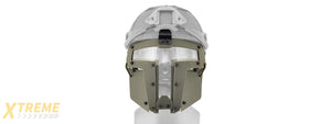 T-SHAPED WINDOWED ATTACHTMENT FACE MASK FOR FAST/BUMP HELMETS (OD GREEN)