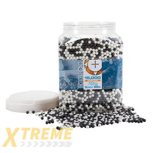 TACTICAL FORCE BB 12G- 15,000 COUNT - WHITE AND BLACK - Tactical Force BBs -(Bottle)