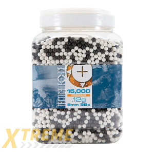 TACTICAL FORCE BB 12G- 15,000 COUNT - WHITE AND BLACK - Tactical Force BBs -(Bottle)